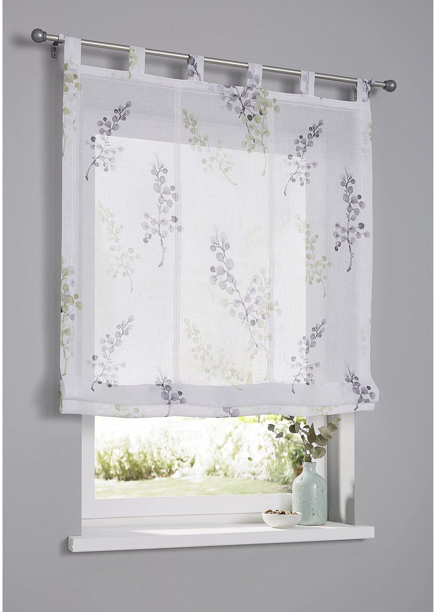 Omgoods - Witte Roman Blind Danny met Lussen - Semi-Transparant 100 x 140 cm