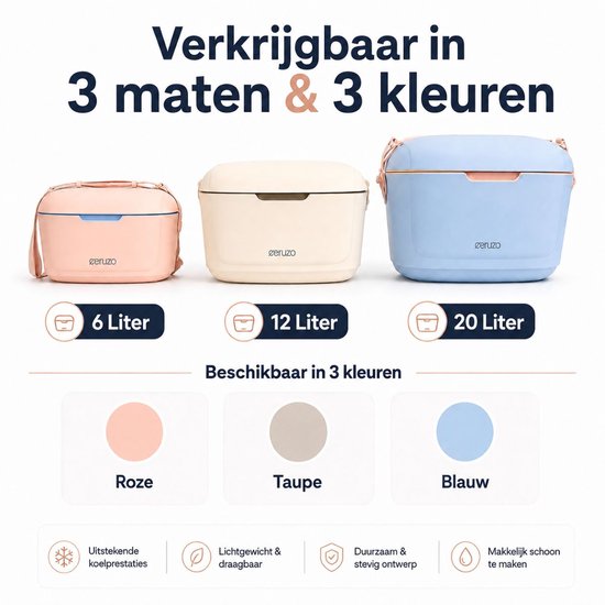 Ceruzo Koelbox 20 Liter - Verstelbare Schouderband - Roze - Geschikt voor IJsblokjes van Ceruzo — afbeelding 5