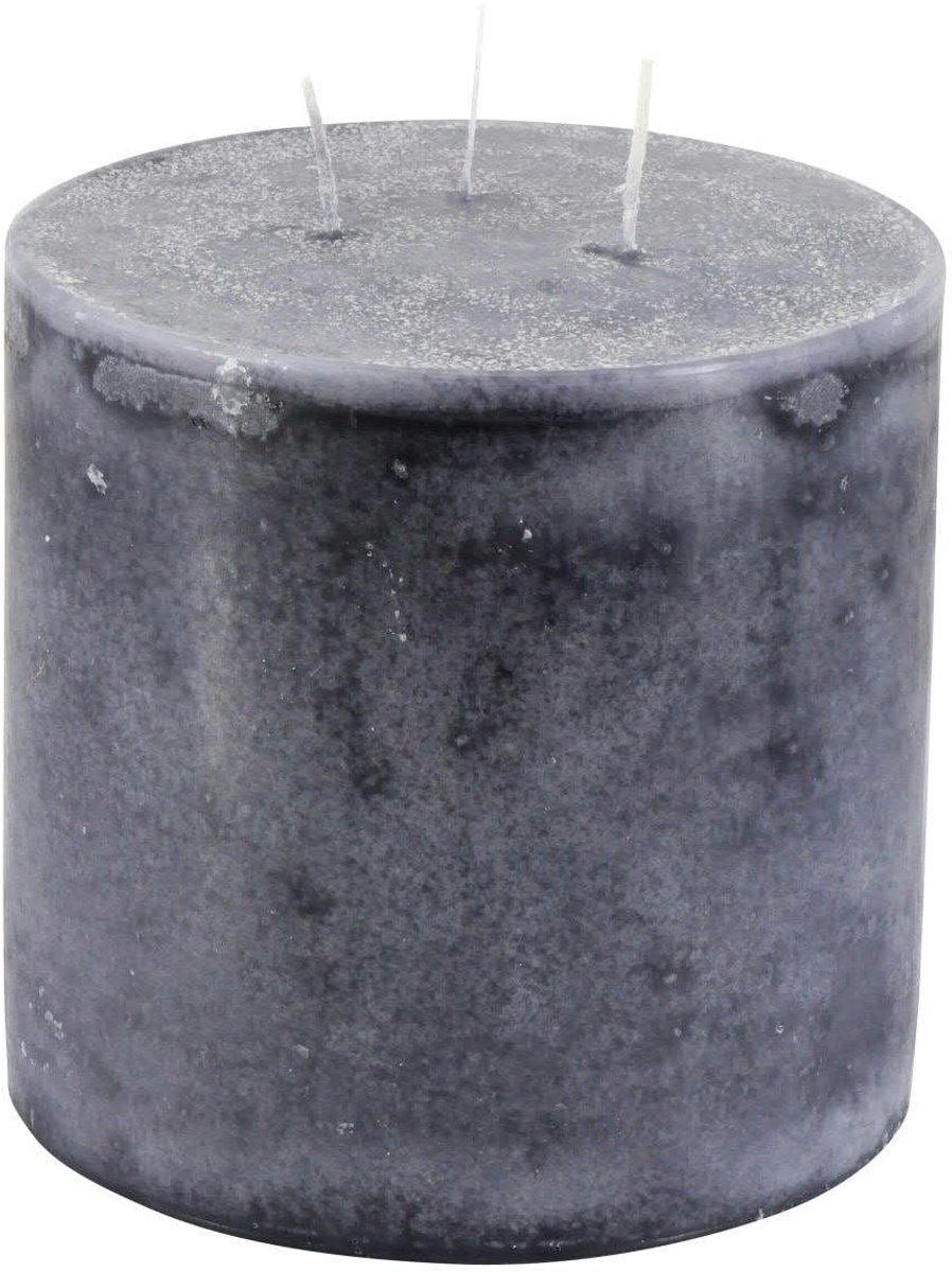 Omgoods - Hoge kwaliteit meer-wick kaars - Decoratieve pilaar kaars (anthraciet, Ø 15 cm)