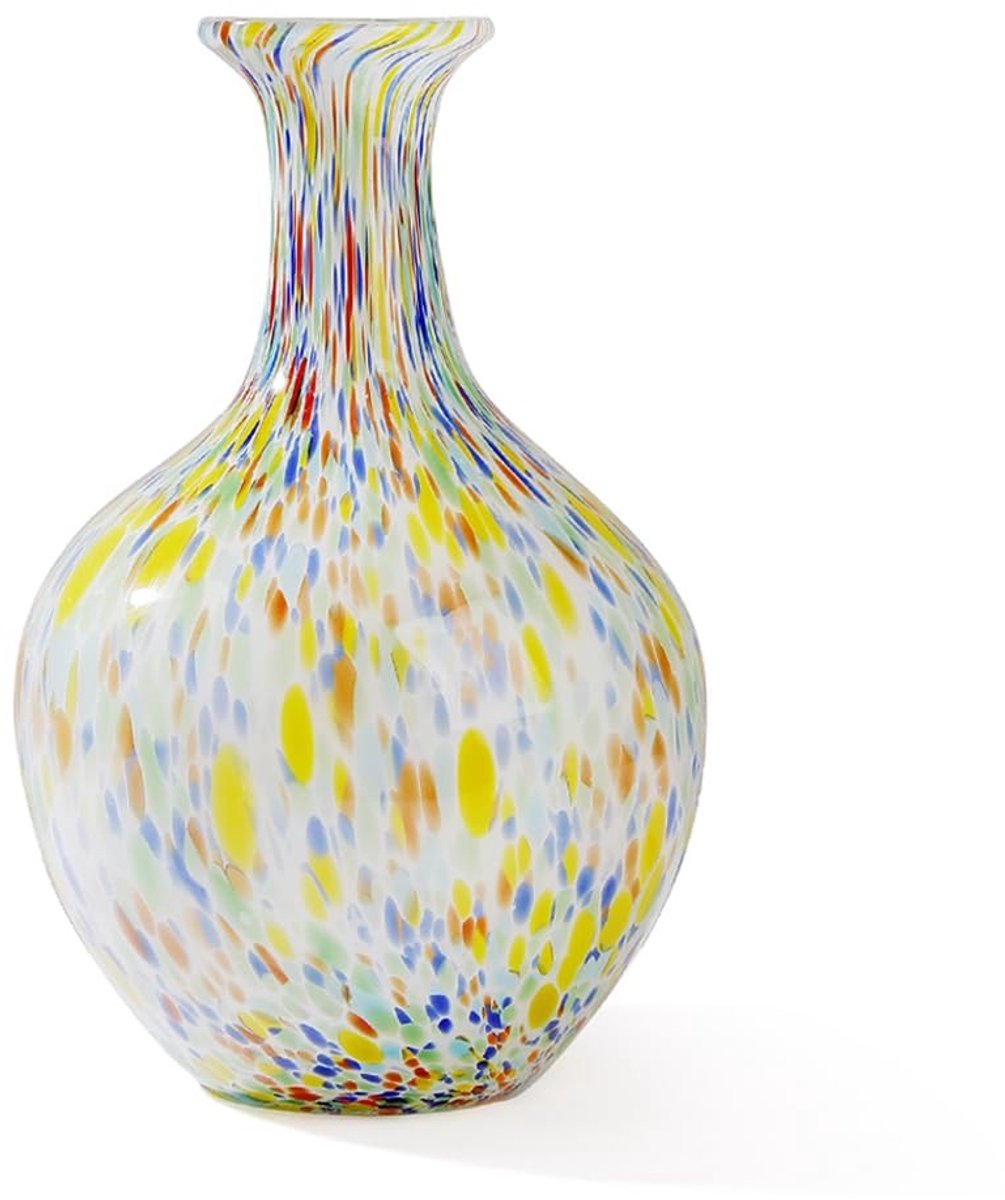 Omgoods - Handgeblazen Kleurvolle Murano Stijl Glazen Vaasje - 31.8 cm Hoog