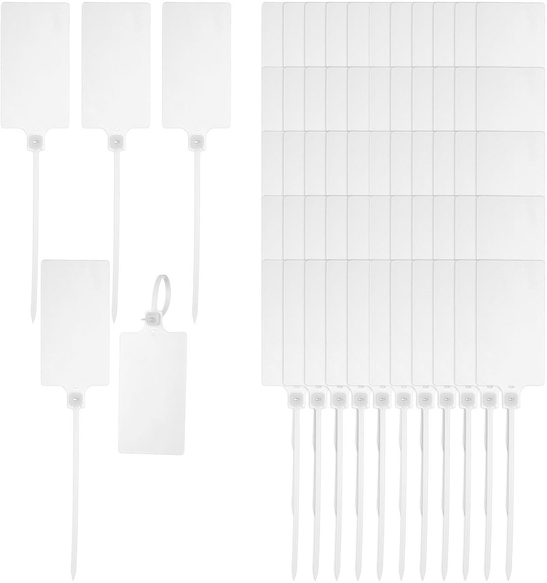 Omgoods - 100 stuks plastic labels voor etikettering en identificatie, 60 x 100 mm