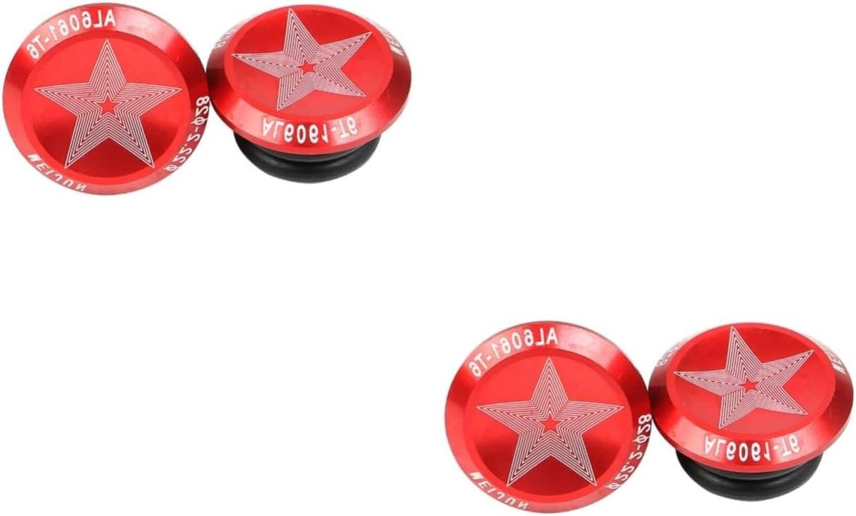 Stuurdoppen Fiets - Stuuruiteinden Eindkappen - Fiets Beschermen - Aluminium Legering - 2 stuks - Rood
