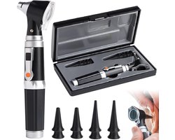 Diagnostische Oto-opener met Verlichting, Draagbare Oorinspectie Tool voor Oorinfecties, Inclusief 4 Speculum Tips en 8 Oorkappen voor Volwassenen, Kinderen en Huisdieren