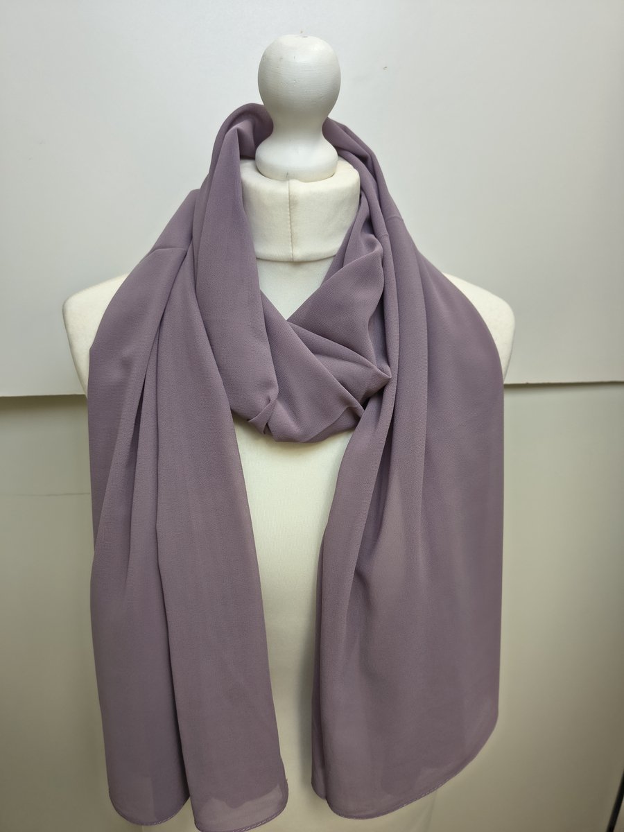 Lange dames sjaal Ditte-effen lavendel licht paars-omslagdoek-stola