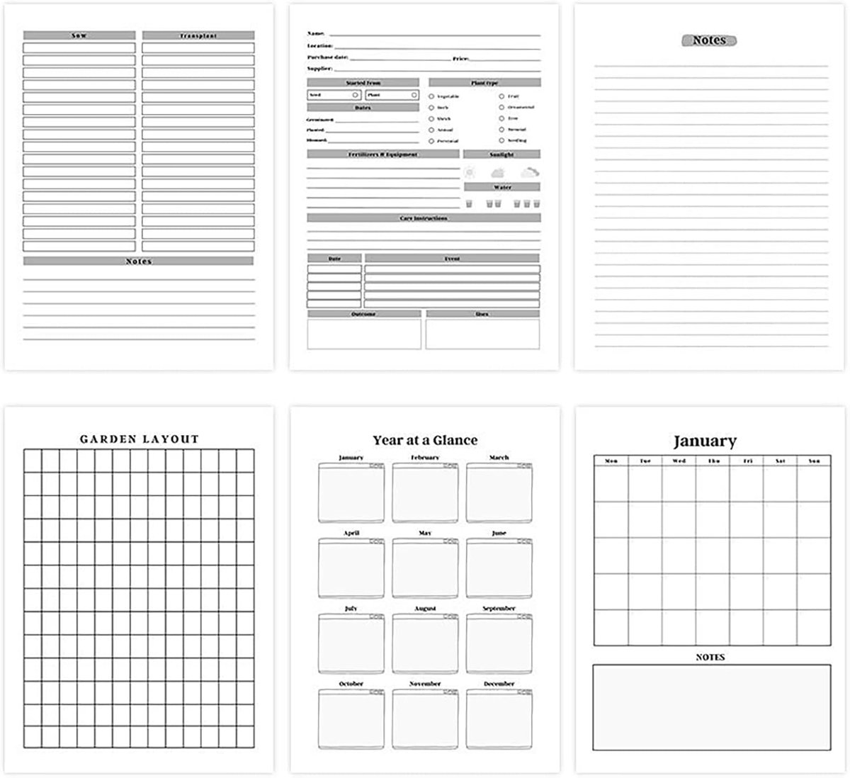 Tuinplanner Agenda - Tuinboek Planten - Efficiënt Tuinieren - Ruimte Optimalisatie Systeem - 258 x 21 cm - Niet gespecificeerd — cadeau in Kalenders & Planners - foto 6