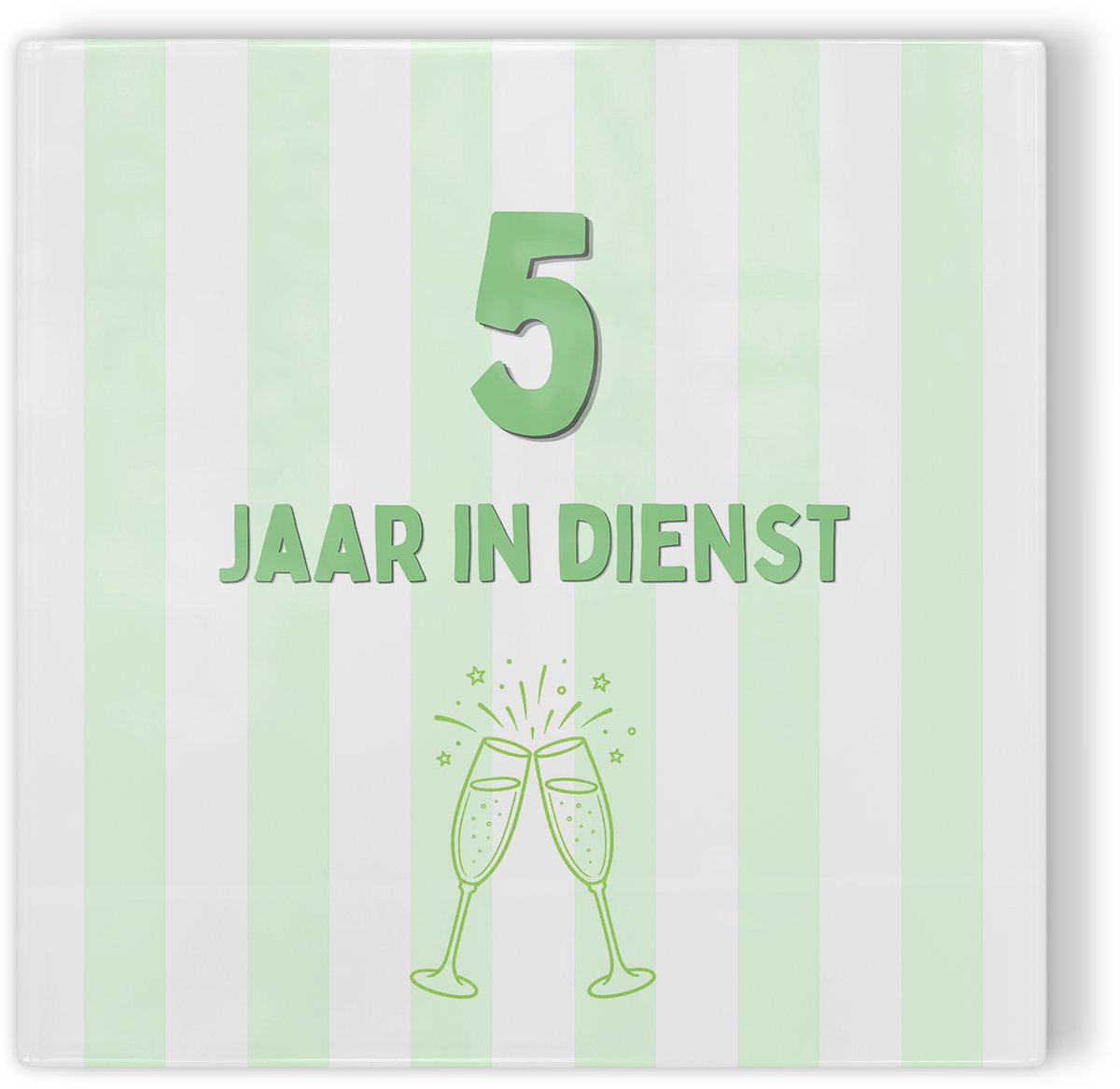 Tegeltje Jubileum groen 5 jaar in dienst - tegeltje jubileum - tegeltje met tekst