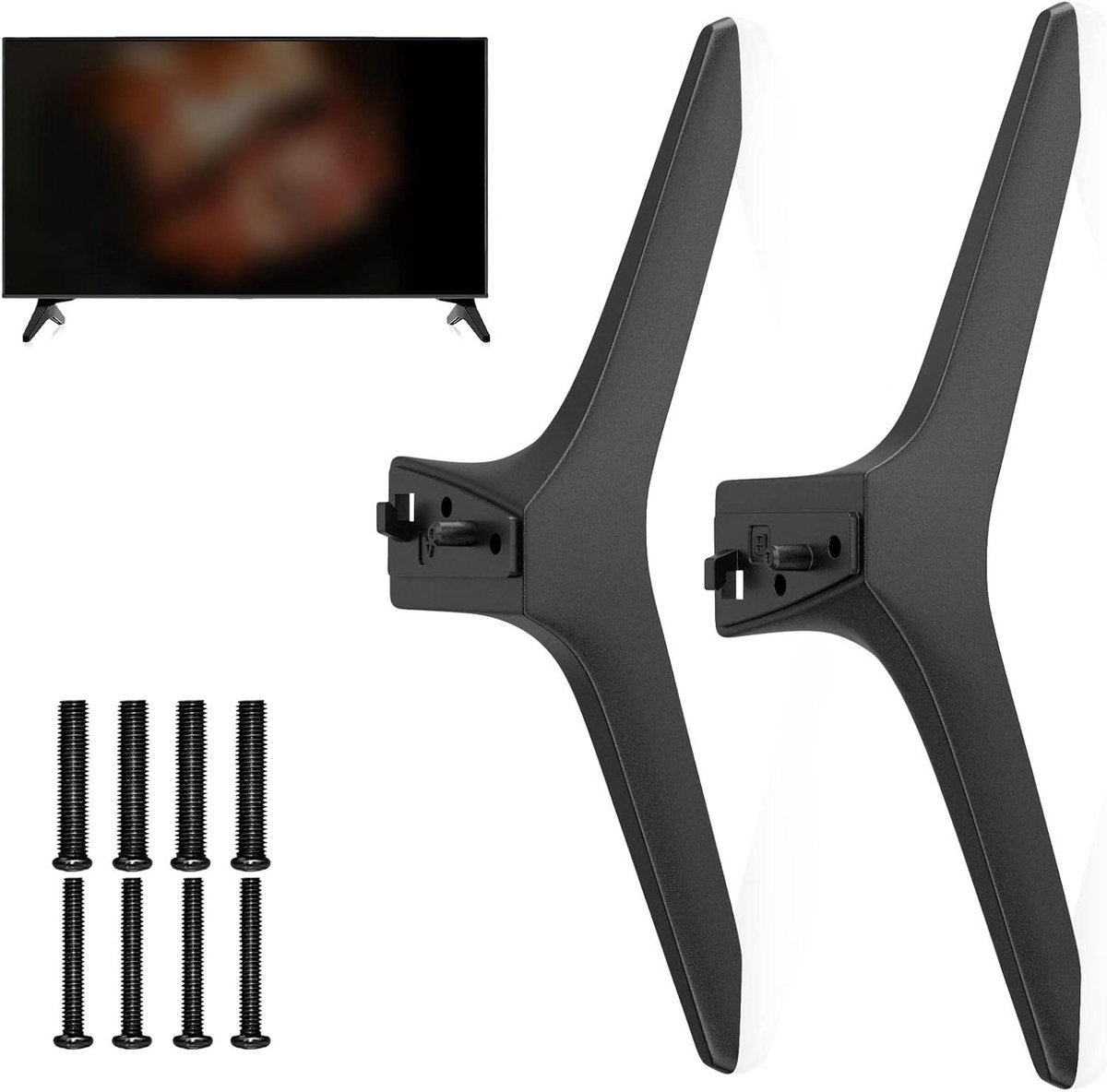 TV Stand Poten - Vervangende Voet - Televisie Stabiliseren - Verbeterd Ontwerp - 49-55 Inch - Zwart
