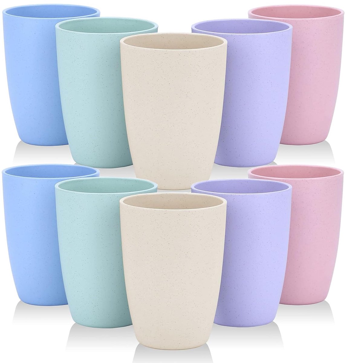 Drinkbekers Set - 10 Stuks - 350 ml - Herbruikbare Plastic Bekers - Kleurrijke Drinkbekers - BPA-vrij - Voor Kinderen, Feestjes, Picknick, Camping en Dagelijks Gebruik