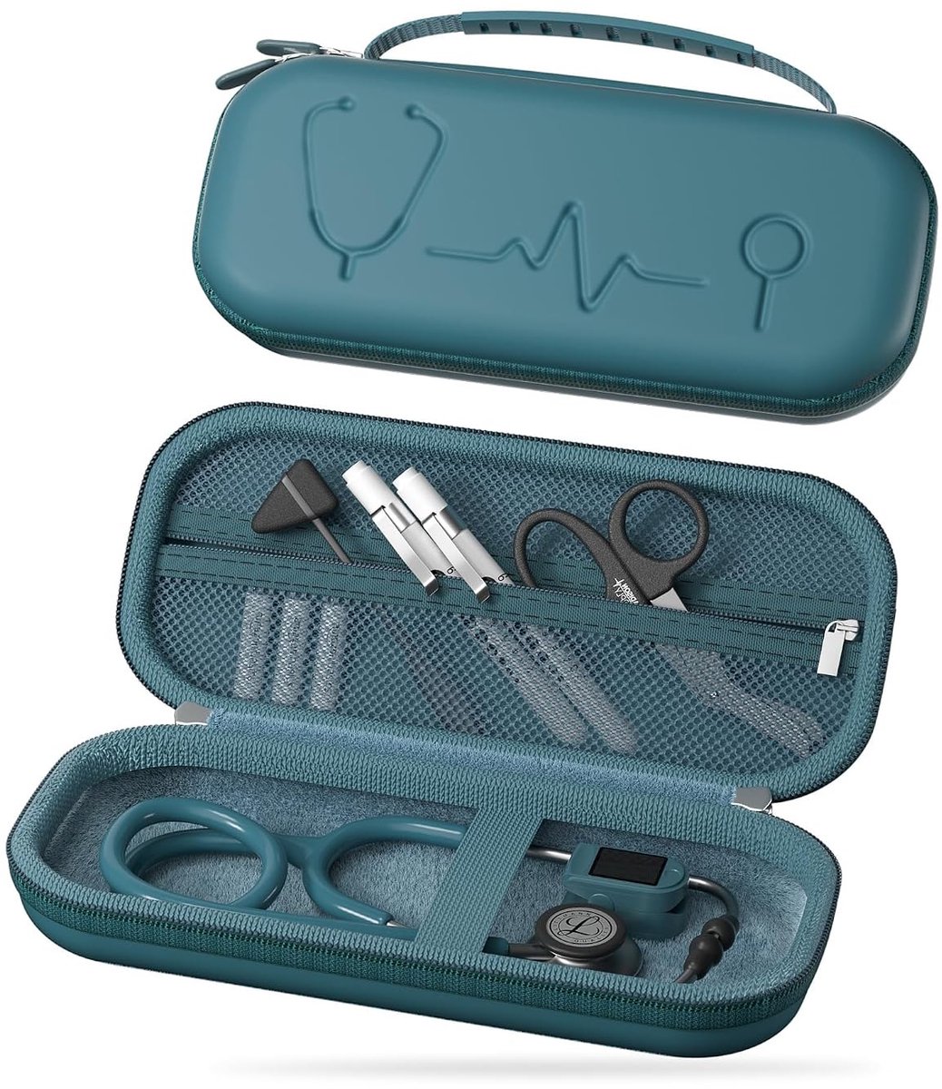 Stethoscoop Case Geschikt voor Medi-Inn, 3M Littmann en MDF Modellen, Ideaal voor Stethoscopen en Medische Tassen, Caribisch Blauw