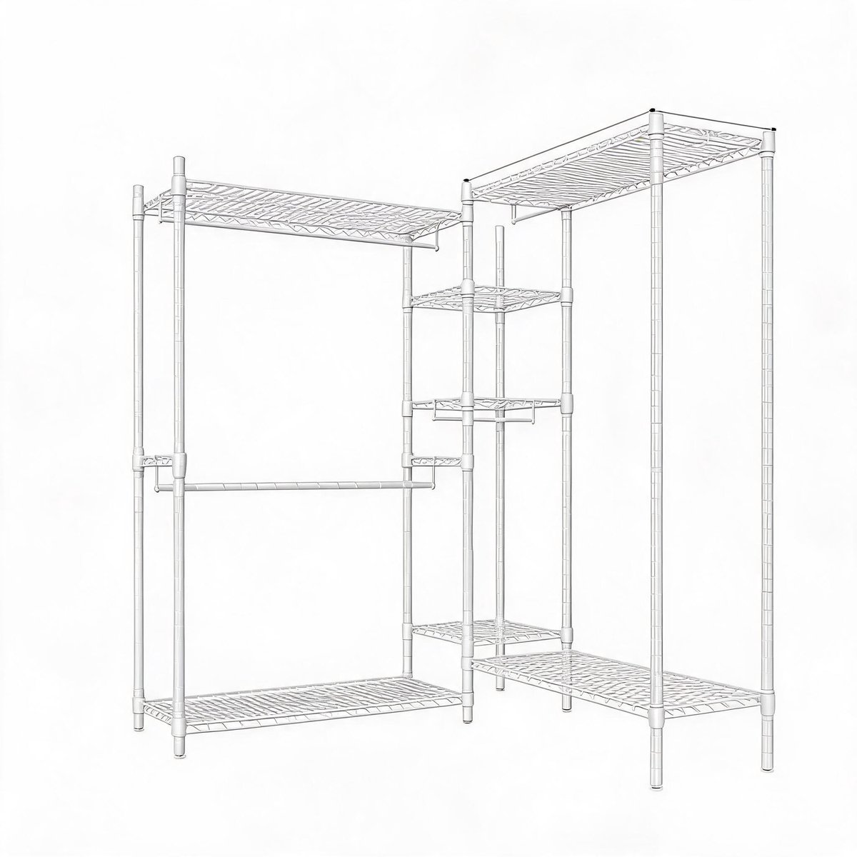 Danky Verstelbaar kledingrekken - 225x45x180 cm - 740KG - Extra breed model voor winkel en presentatie