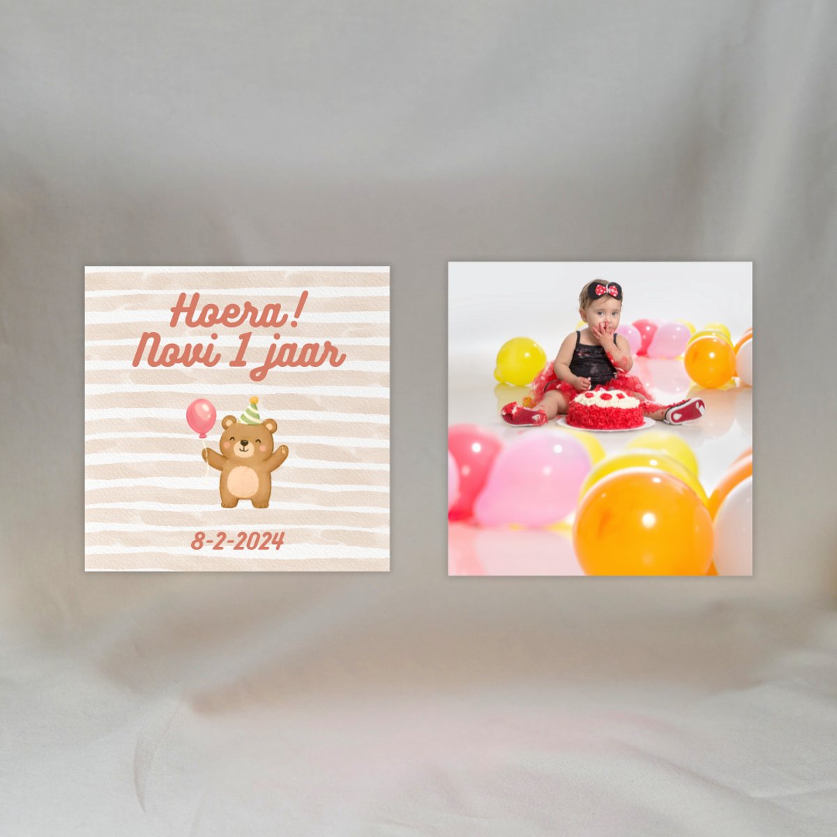 Baby 1 jaar verjaardag cadeau - Gepersonaliseerd cadeau baby - 2x Gepersonaliseerde magneten voor baby - Fotomagneet en naam magneet - Gepersonaliseerd cadeau kind - Koelkast magneten set - Gepersonaliseerd cadeau - 5x5cm
