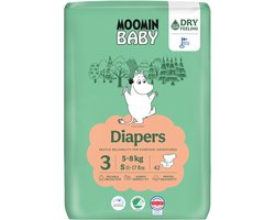 Moomin Baby Eco Wegwerpluiers - 48stuks - Maat 3 - 5 t/m 8 kg - Hypoallergeen – Gevoelige Huid – Parfumvrij
