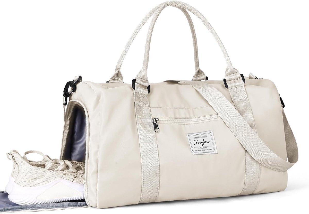 SnelShoppen - HYC00 Reistas Dames Sporttas Weekendtas Sporttassen Fitnesstas Handbagage Tas Waterdichte Reistassen met Droge en Natte Compartimenten e