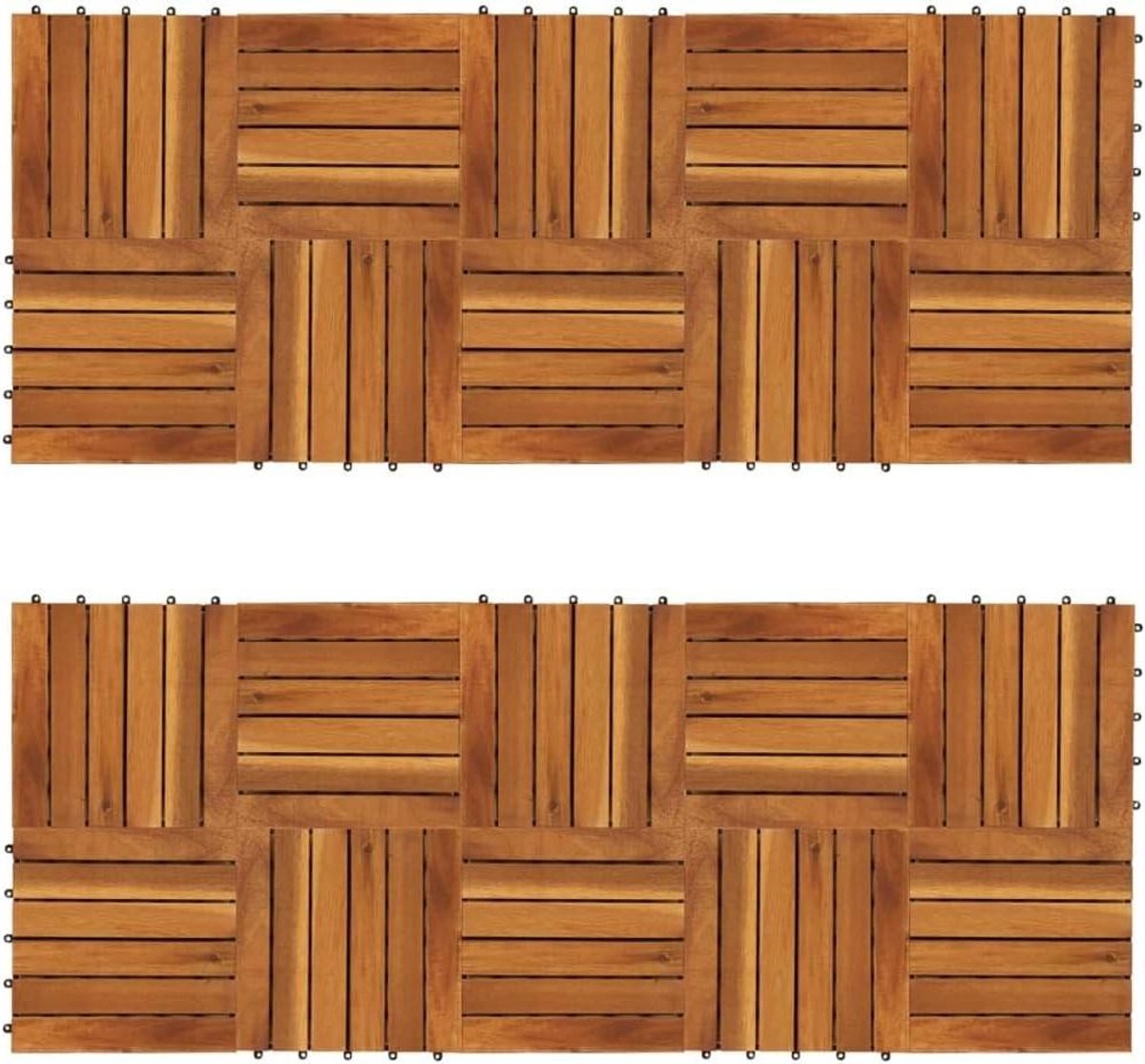 Terrastegels Hout - Balkontegels Tuintegels - Buitenruimte Verfraaien - Verticaal Patroon - 30x30 cm - Houtkleur
