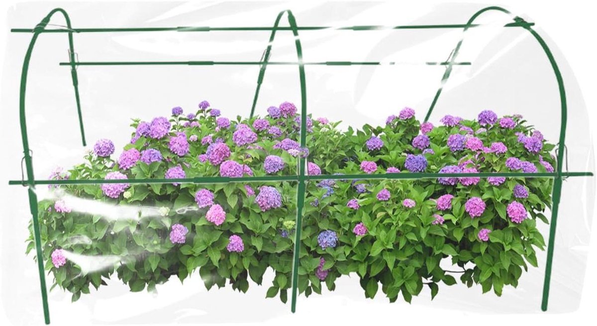 Plantentunnel Vorstbescherming - Tuinhoep Plantensteun - Planten Beschermen - Meerdimensionaal Aanpasbaar - 426 x 197 x 68 cm - Zwart