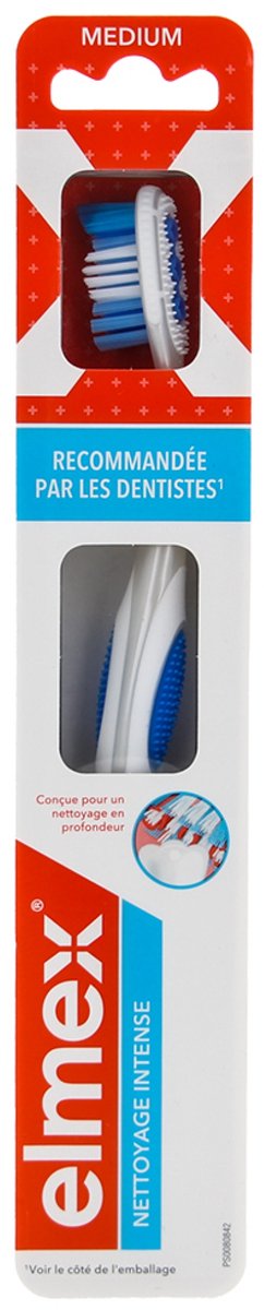 Elmex Intense Clean Tandenborstel Medium (Kleur : Donkerblauw)