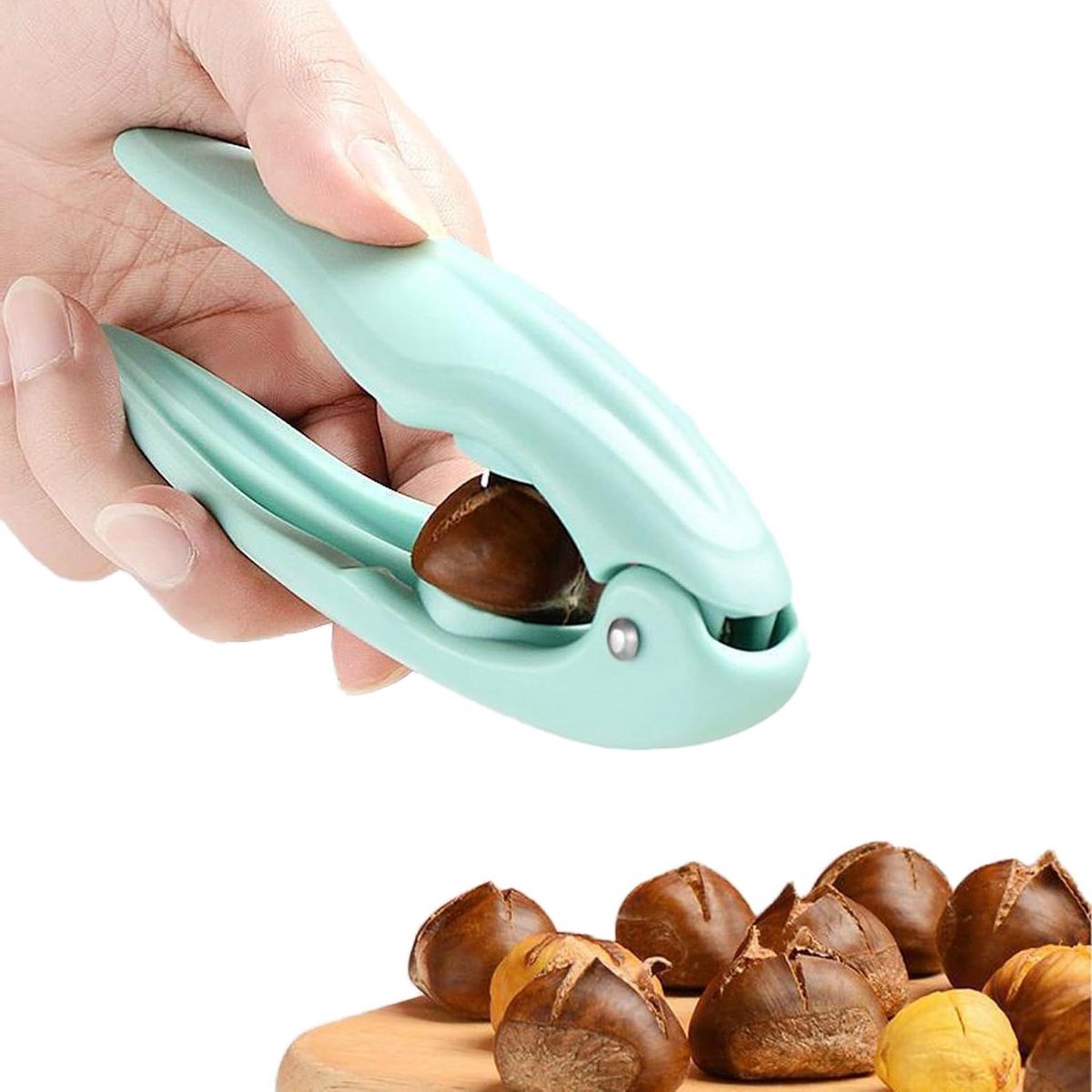 Kastanje Schillen Tool - Notenkraker Moertang - Keuken Gebruik - Ergonomische Antislip Handgreep - 14 cm - Groen