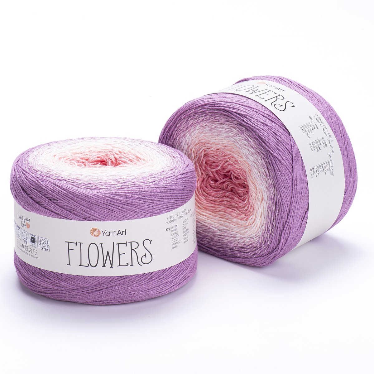 YarnArt Flowers Verloopgaren - 55% Katoen 45% Acryl - voor Haken en Breien - 250g / 1000m - Kleur 305