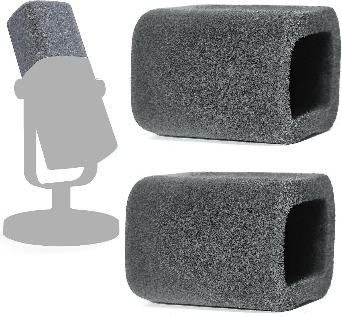 Microfoons Pop Filter 2 Pack - Flocked Foam - Kubusvormig - Vermindert ongewenste geluiden - ShopVlot