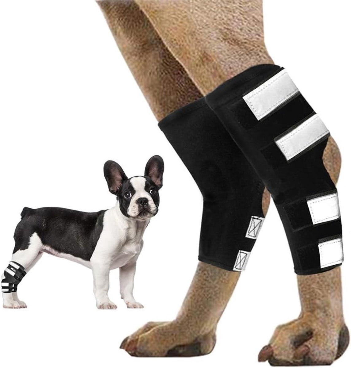 Honden Kniebrace - Pootbescherming - Wondgenezing - Verstelbare Riemen - 2 Stuks - Zwart