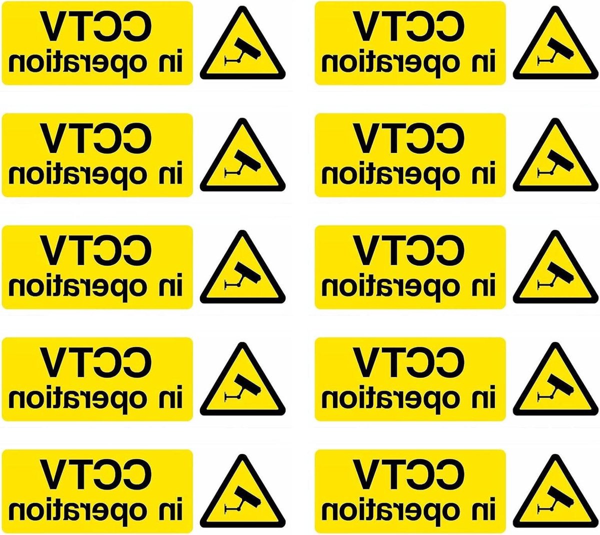 Beveiligingscamera Tekens - Waarschuwingsstickers Eigendom - Veiligheid Vergroten - Scheurbestendig PVC - 18 x 8 centimeter - Niet gespecificeerd