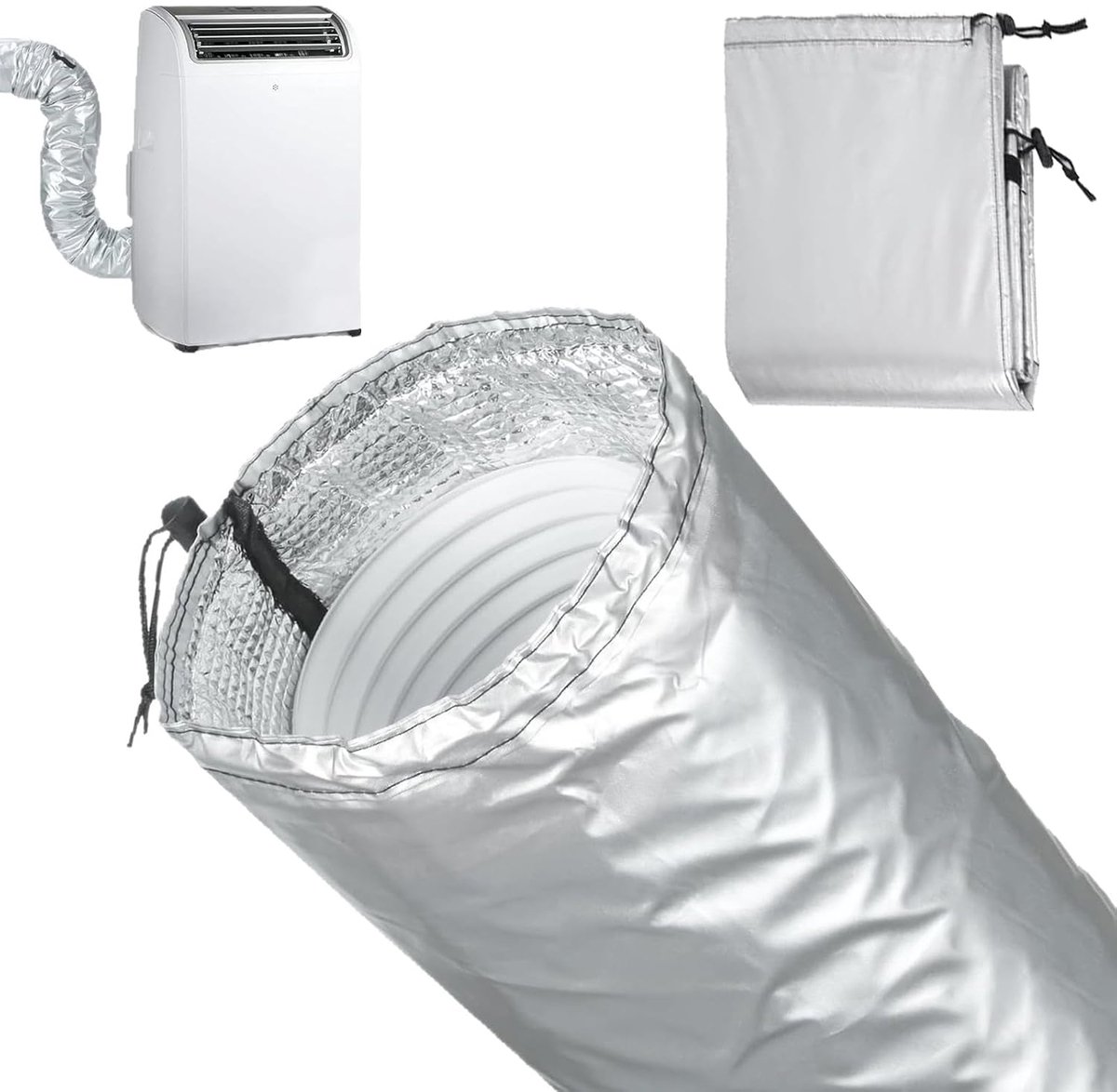 VHV-Auto Zonneescherm Set - 127x27.5 cm & 27.5x25 cm - Zilveren en Hittebestendige Voorruit Zonnescherm en Raambeschermer Tegen UV-straling voor Auto, SUV en MPV - Zilver