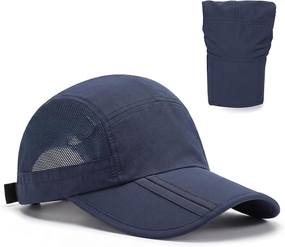 VHV-Zomer Sneldrogende Zonnehoed - Donkerblauw - Stijlvolle en Ademende Uniseks UV-werende Mesh Baseball Cap met Zonbescherming en Verstelbare Pasvorm voor Outdoor, Sport en Reizen - Donkerblauw