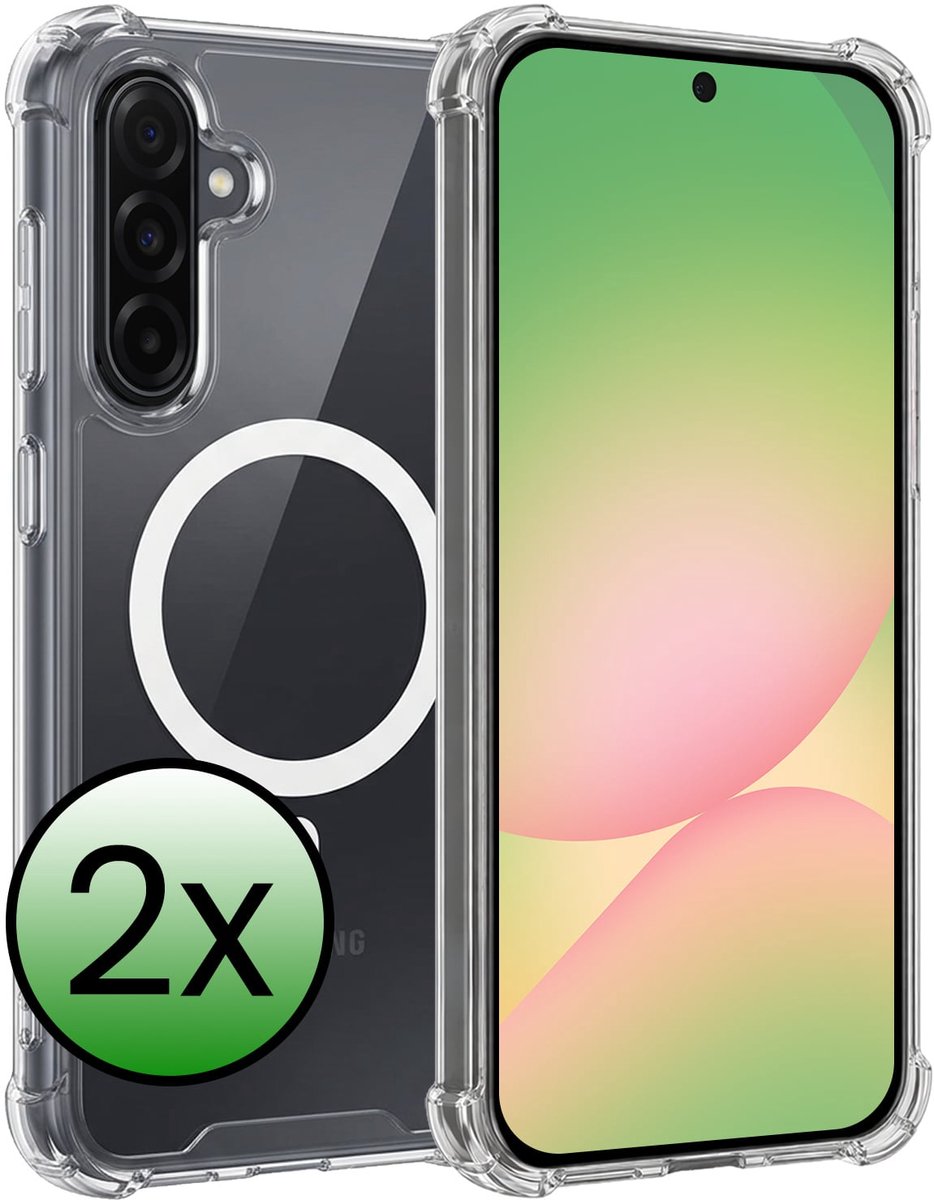 Hoesje 2 Stuks - Geschikt voor Samsung Galaxy A56 - Magsafe Compatible - Sterk & Shockproof - Back Cover - Shock Proof Case - Telefoon Hoes - Transparant