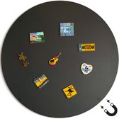 ArtPrintCave - Ronde magneetbord voor souvenir magneten - 70 cm - Zwart staal - Magnetisch bord voor reismagneten - Magneetbord voor vakantiemagneten