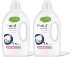 Neutral - Vloeibaar Wasmiddel - Kleur - Parfum vrij - 2 flessen - 40 wasbeurten - Voordeelverpakking | Cares for Sensitive Skin | 2 x 1000ml