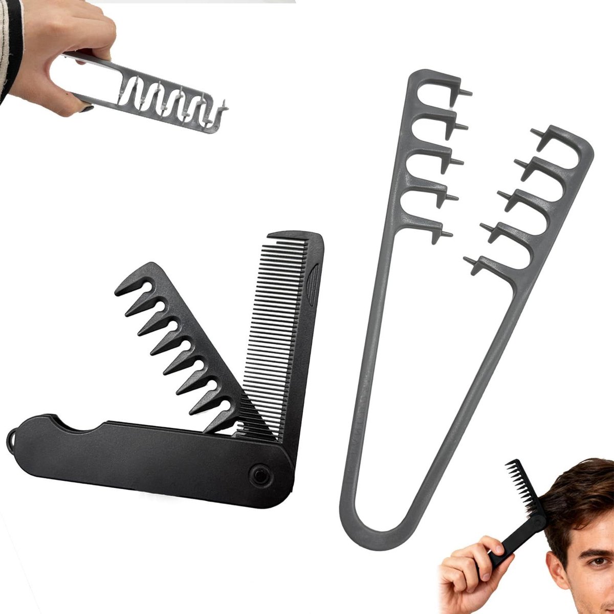 Volumizing Kam Set - Haarkam Mannen - Haar Volume Creëren - Fluweelzachte Kamtanden - 18 x 9 x 1.3 cm