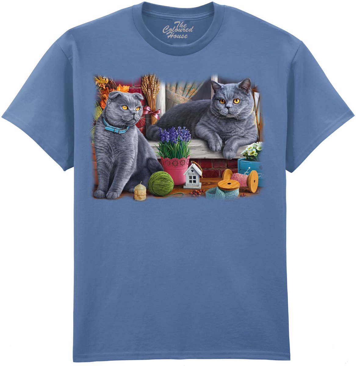 Britse Korthaar Katten British Cats The Coloured House T-shirt S