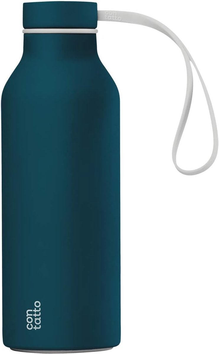 SnelShoppen - Thermosfles met 3 Wanden van Staal en Koper - Houdt Dranken 25 Uur Koud en 15 Uur Warm - Inclusief Hoofdband en Sportdeksel - Santorini