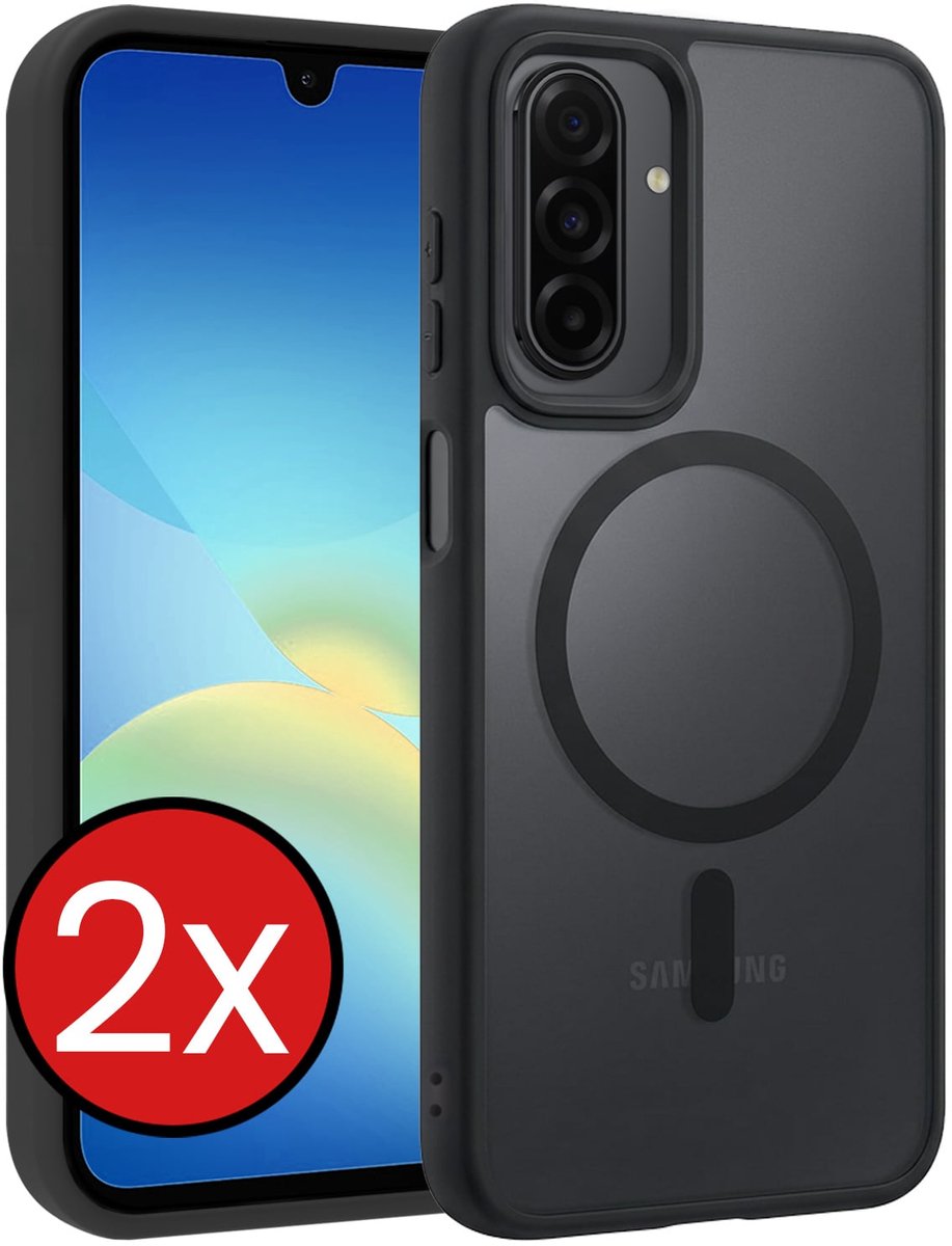Hoesje - 2 Stuks - Geschikt voor Samsung Galaxy A26 - Magsafe Compatible - Sterk & Shockproof - Shock Proof Case - Back Cover - Telefoon Hoes - Telefoonhoes - Zwart