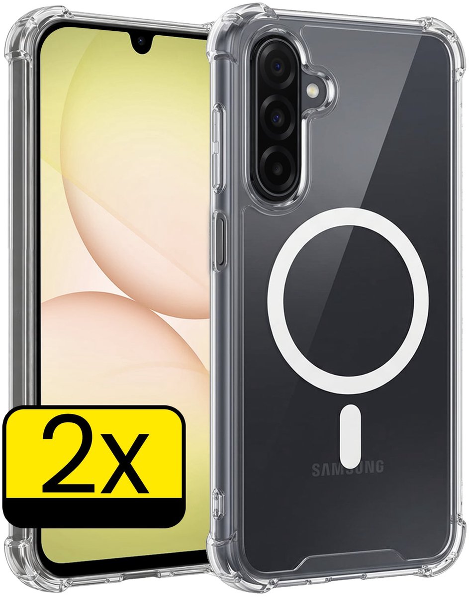 Hoesje - 2 Stuks - Geschikt voor Samsung Galaxy A17 - Magsafe Compatible - Sterk & Shockproof - Back Cover - Shock Proof Case - Telefoon Hoes - Telefoonhoesjes - Transparant
