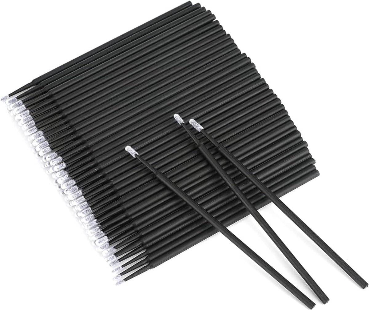 100x Microbrush - Wegwerp make up borstels - Wimper borstel - Lash brush - Nepwimpers schoonmaken - Wattenstaafje - Make up kwast - Wimper extensions tool - Micro brush - Zwart - 10 cm - Jonyx