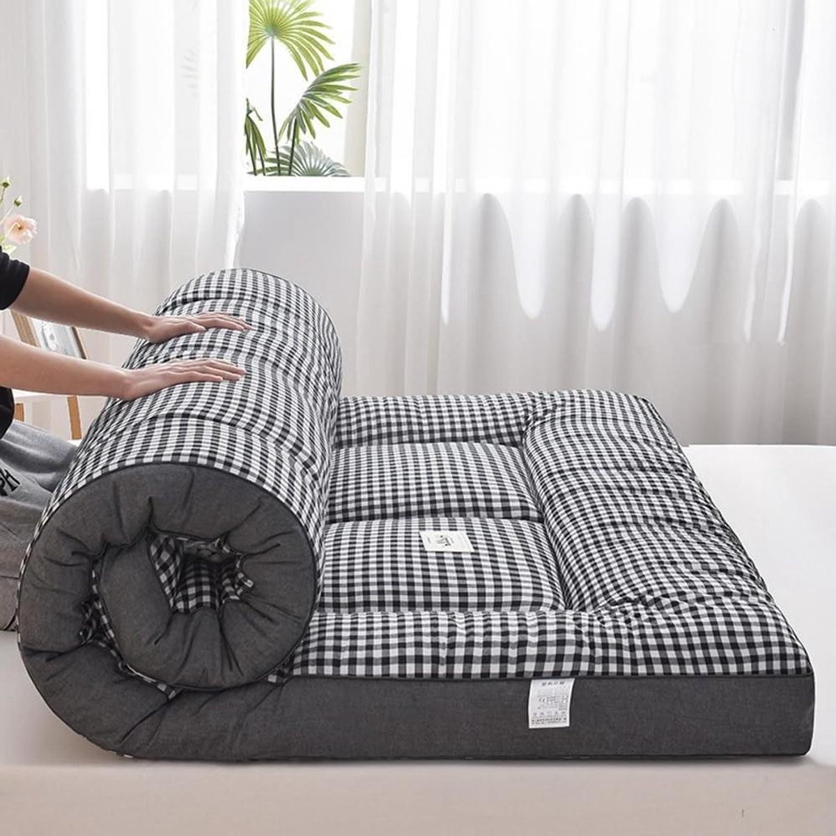 Japanse futonmatras - Vloerbed matras - Comfortabel slapen - Driedimensionaal verdikt - Eenpersoons tot Kingsize - Grijs