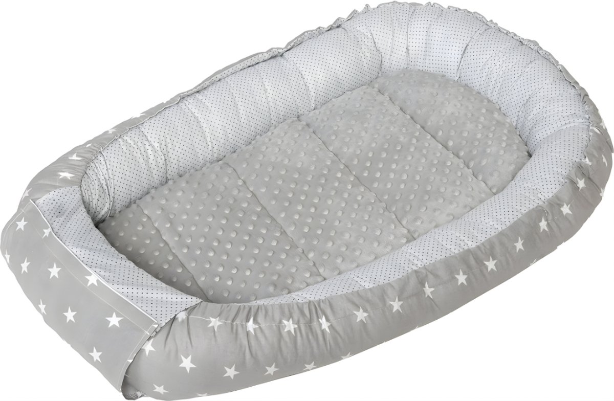 KIRA® Babynestje - Baby Bed - 100% katoen - Baby Nestje - Grijs - 100cm x 60cm x 15cm