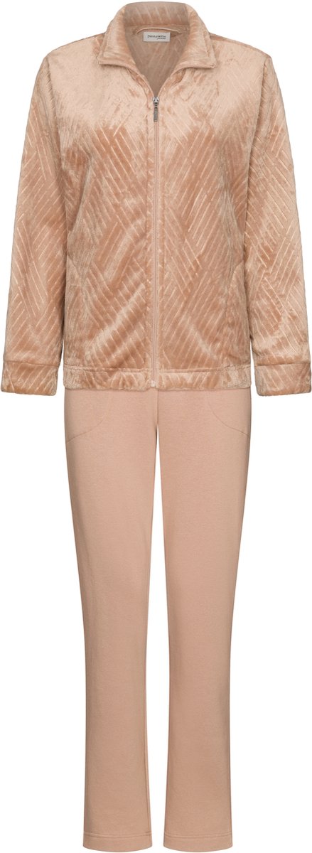 Pastunette Premium - Huispak - Couture - Fleece/Katoen - Beige - Rits - Maat 48