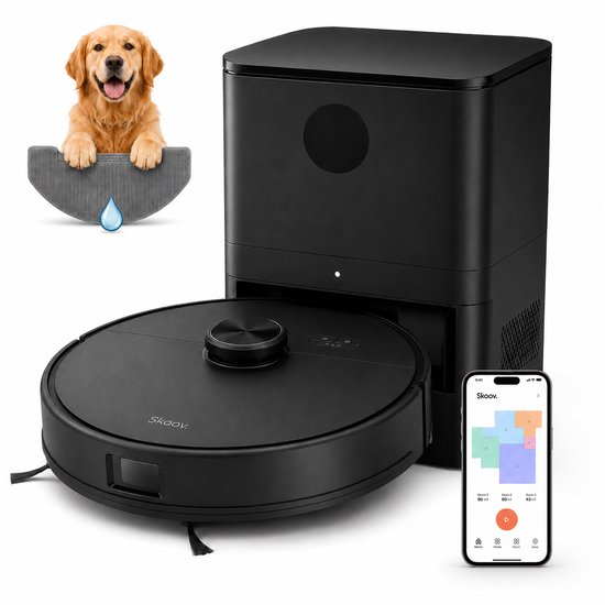 Skoov EcoPro Robotstofzuiger met Dweilfunctie Zwart 28W - Robotstofzuiger - €249,95