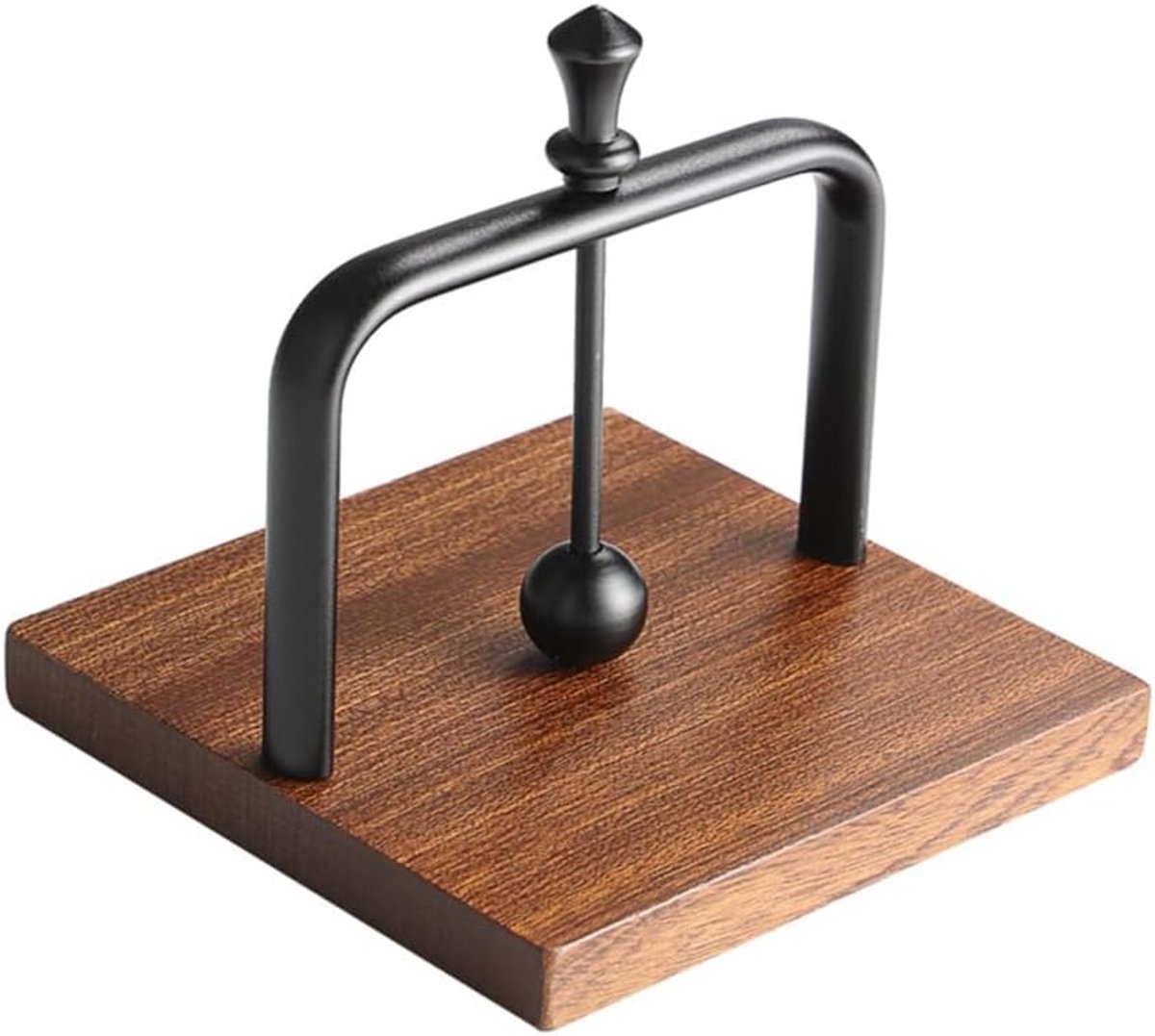 Servethouder – Servettenhouder – Houten Servethouder met Verzwaarde Arm – Moderne Servetdispenser van Hout en Metaal – Servethouder voor Tafel