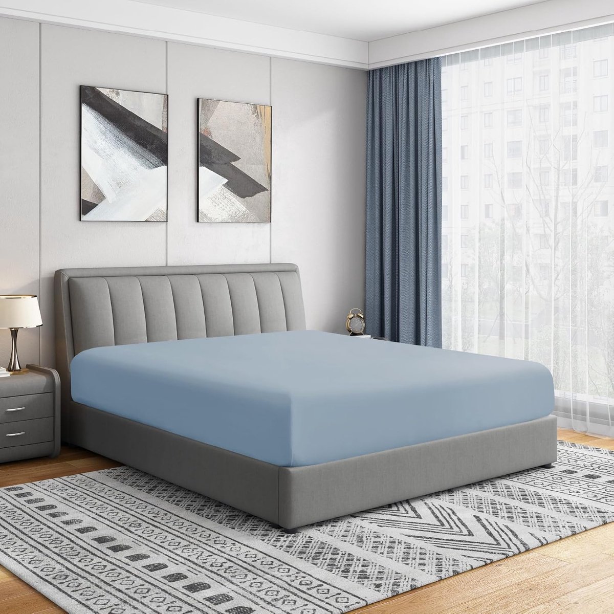 SnelShoppen - Twin fitted sheet - dubbel geborsteld ultra zacht - kreuk- en vervagingsbestendig - 14 inch pocket voor matrassen 12-16 inch diep - 1 st