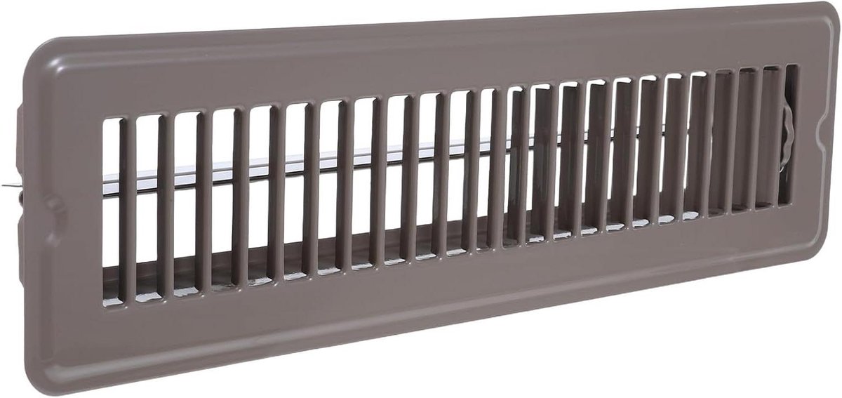 Vloerrooster - Ventilatierooster Vloer - Ventilatie Optimaliseren - Verstelbare Luchtregelaar - 34.2 x 9.5 cm - Donkerbruin