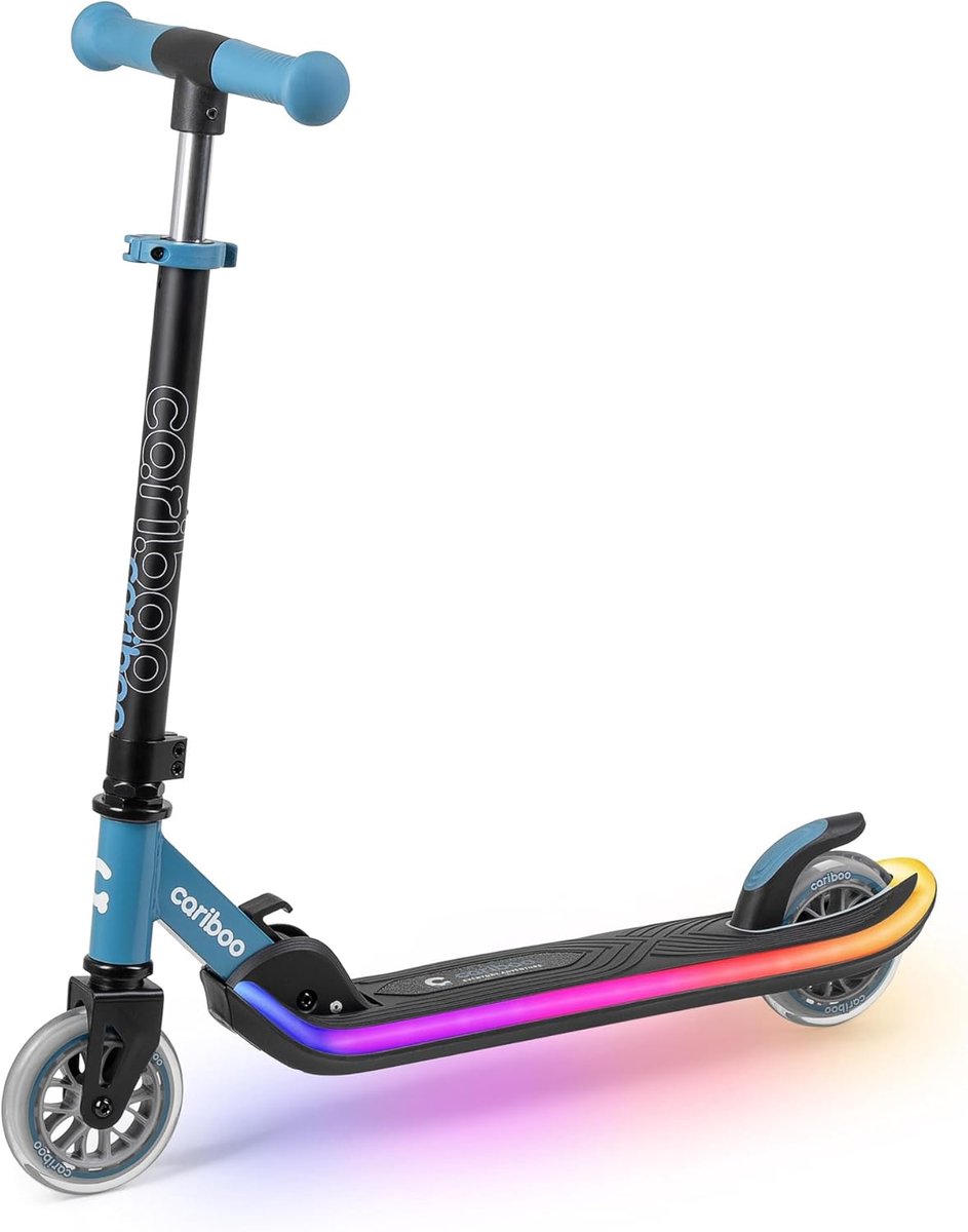SnelShoppen - Kinder Step Met 2 Wielen En LED Lichten, 5 Kleurrijke Modus En 6 Effen Kleuren, Verstelbare Hoogte, Opvouwbaar, ABEC7, LEDstar