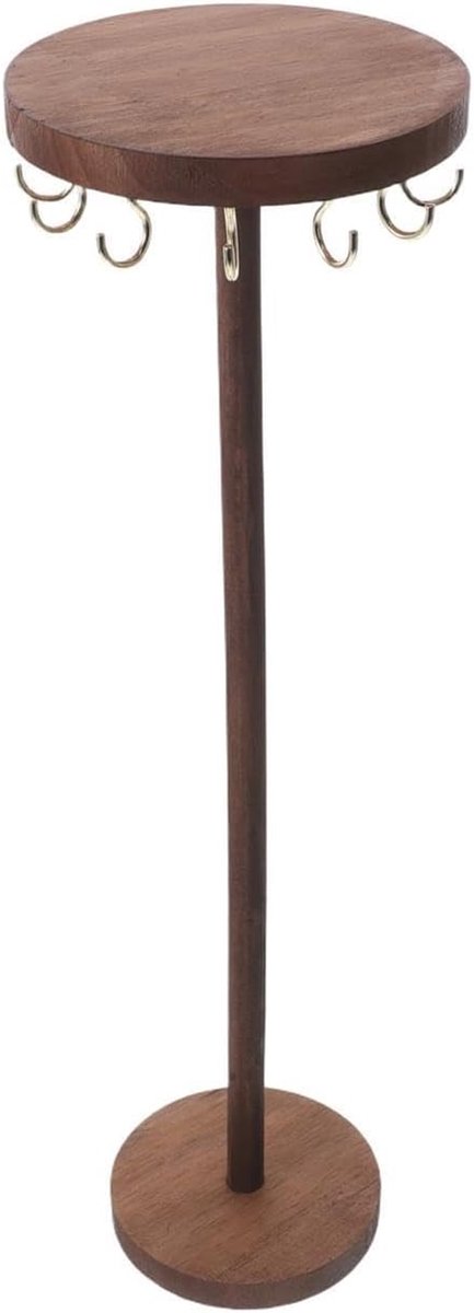 Houten Sieradenstandaard - Juweliers Display - Sieraden Presenteren - Met Haken - 39x11.5x9 cm - Koffie