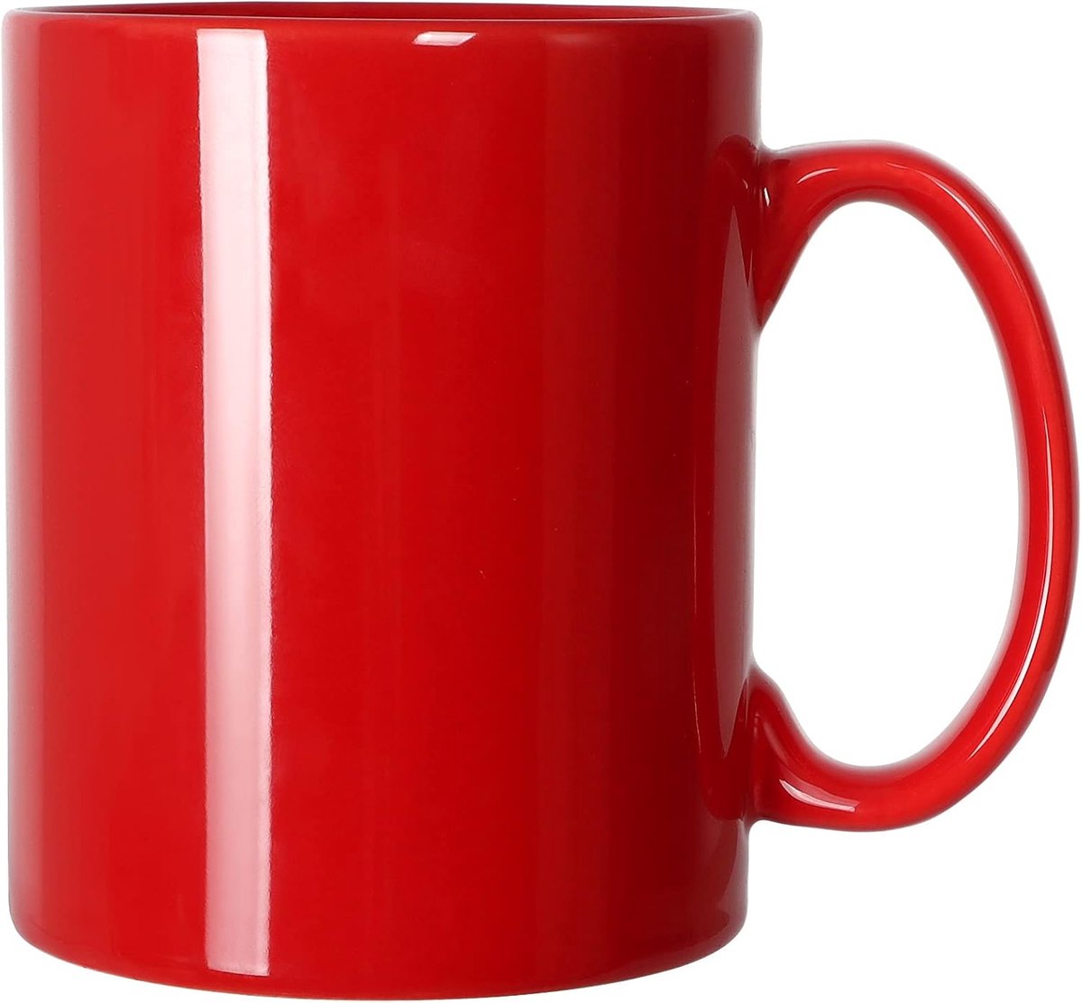 Extra grote keramische koffiemok, 567 ml, supergrote klassieke theekop met handvat voor kantoor en thuis, rood