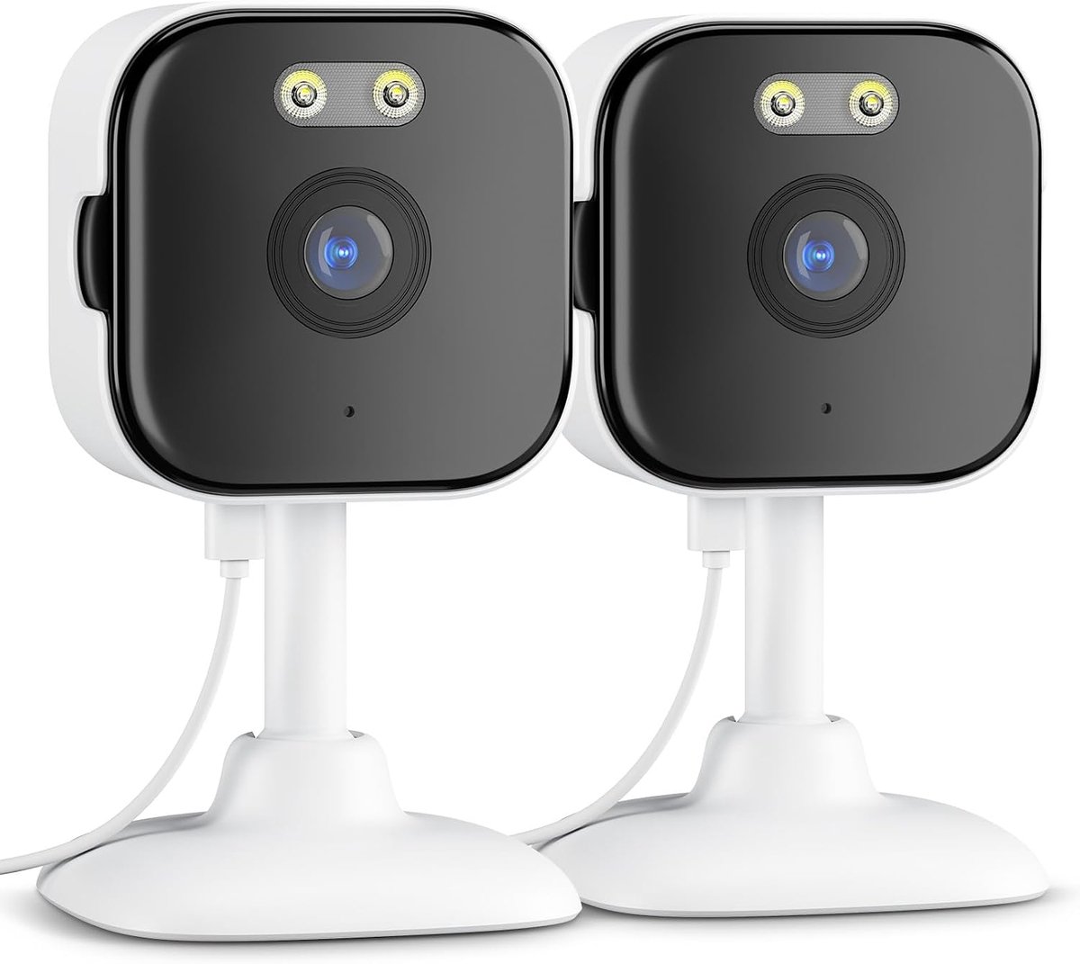2K bewakingscamera voor binnen en buiten, met gekleurd nachtzicht, 2,4/5 GHz wifi, bewegingsdetectie, alarm, bekabeld, 2-weg audio, outdoor/indoor, USB, IP66