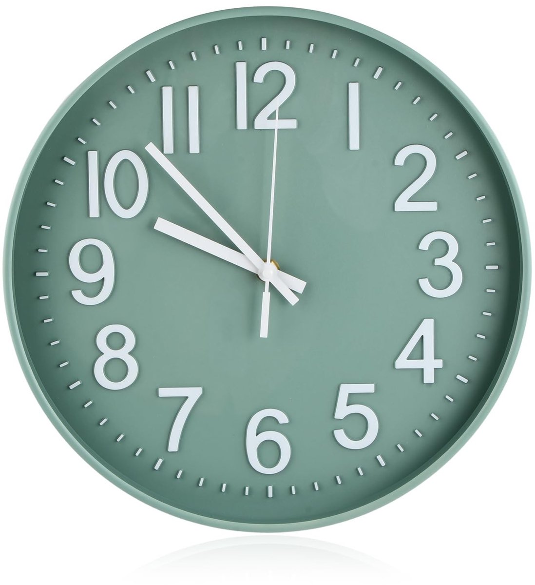 Omgoods - Stille Wandklok 30 cm - Moderne Groene Decoratieve Klok voor Thuis en Kantoor