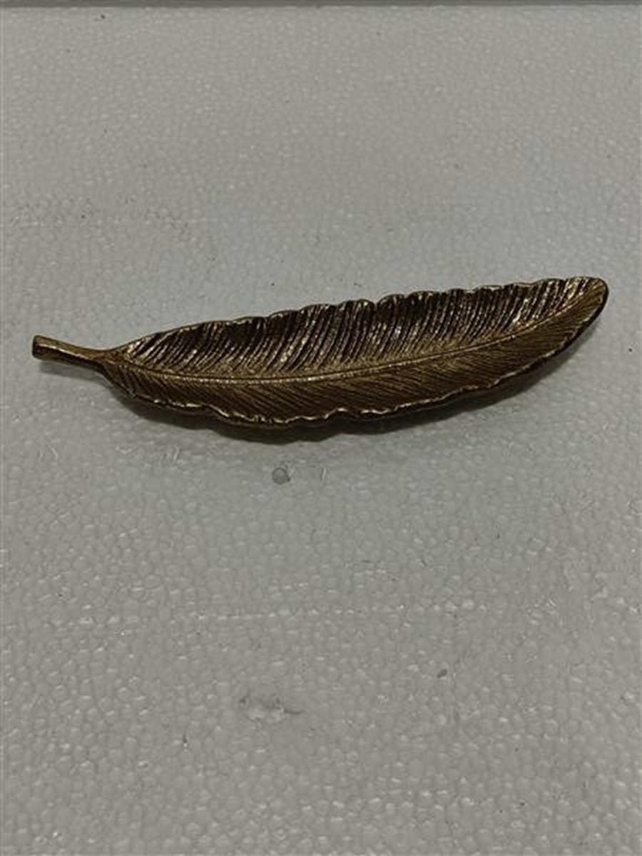 Schaaltje Veer goudkleurig 21x7x2cm