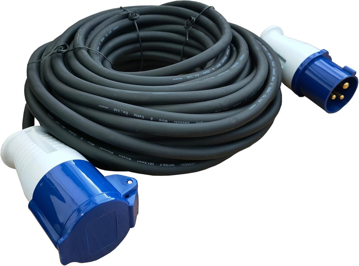 - Verlengkabel Camping - CEE - 20 meter - 1 stuk - Neopreen - IP44 - Max 3500 W